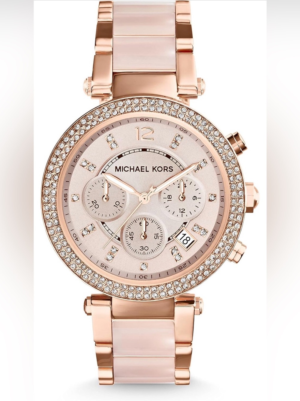 Michael Kors Parker Three-Hand Rose Gold-Tone Stainless Steel Women's Watch